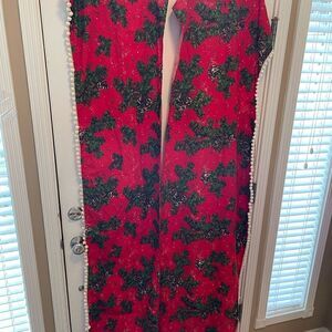 Two Christmas Pom runners Indian Head Fabric